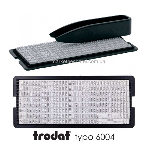 Каса букв typo 6004 Trodat 4мм (українська, англійська)