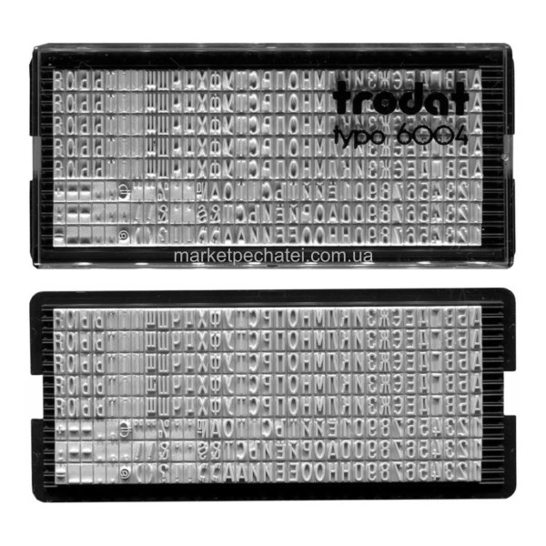 Каса букв typo 6004 Trodat 4мм (українська, англійська)