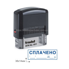 Штамп Сплачено дата з оснасткою Ideal 4911 38х14мм